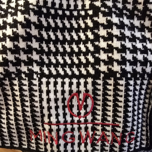 Ming Wang Women's OS Wrap Shawl Black White - Picture 4 of 6